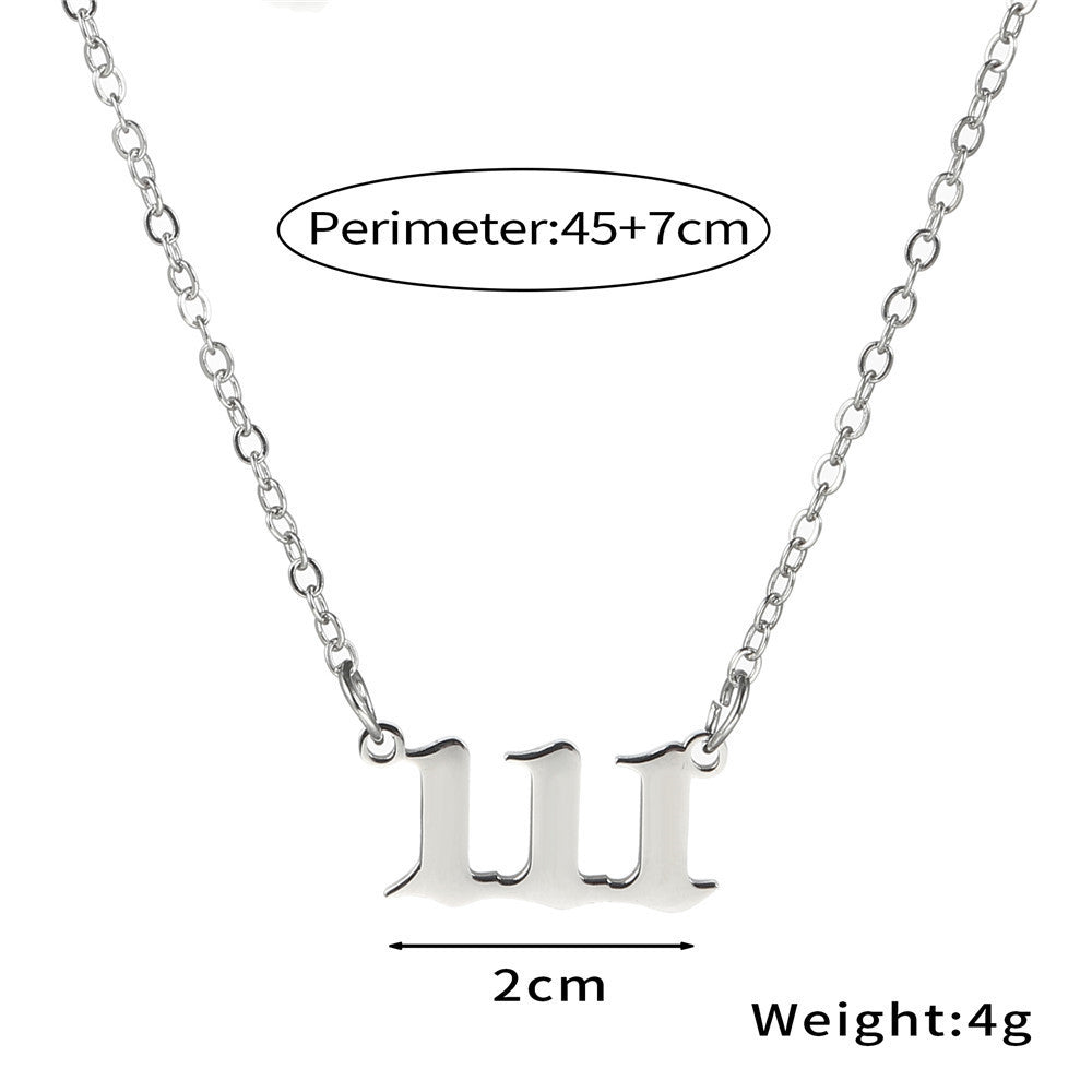 Simple Fashion Angel 000-999 Stainless Steel Number Necklace Wholesale Gooddiy