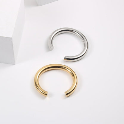 Simple Style C Shape Titanium Steel Plating Bangle