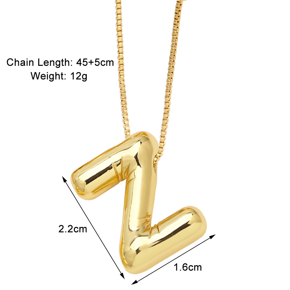 Simple Style Letter Copper Plating Pendant Necklace