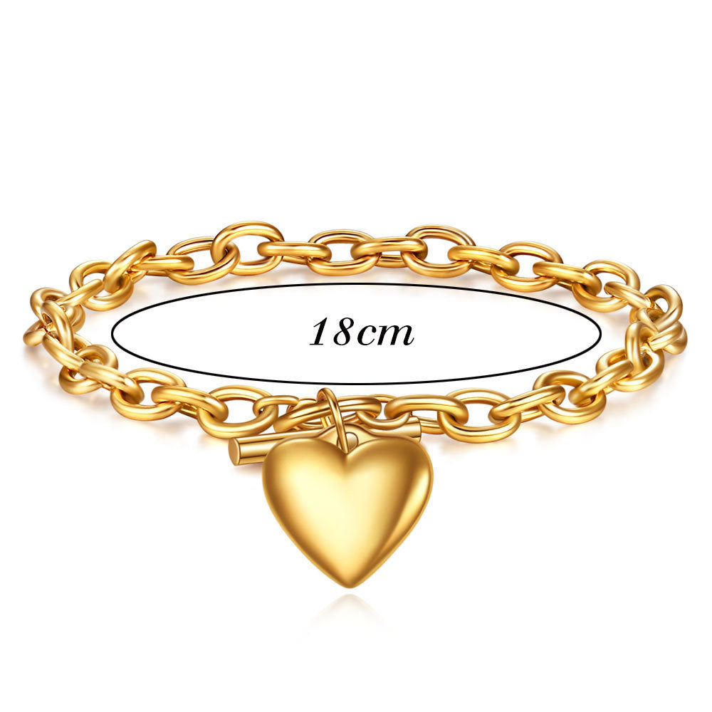 Fashion Heart Shape Titanium Steel Bracelets 1 Piece