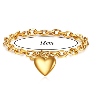 Fashion Heart Shape Titanium Steel Bracelets 1 Piece