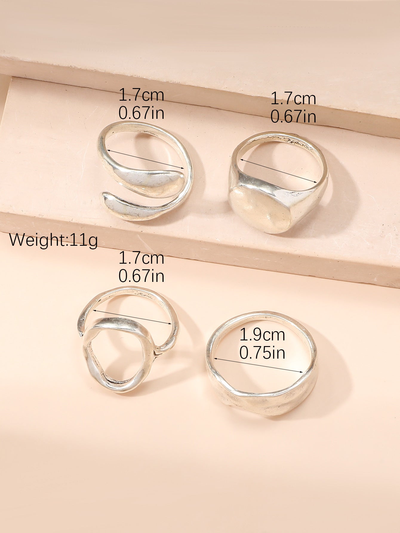 Wholesale Jewelry Simple Style Irregular Geometric Metal Plating Open Rings