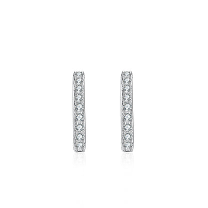 Simple Style Solid Color Sterling Silver Inlay Moissanite Earrings