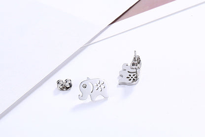 Fashion Stainless Steel Elephant Stud Earrings Wholesale Gooddiy