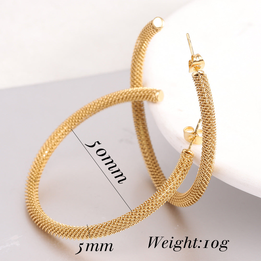 1 Pair Simple Style Solid Color Plating Titanium Steel Gold Plated Earrings