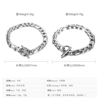 European And American Stainless Steel Jewelry Simple Trendy Ot Buckle Stainless Steel Bracelet Wholesale