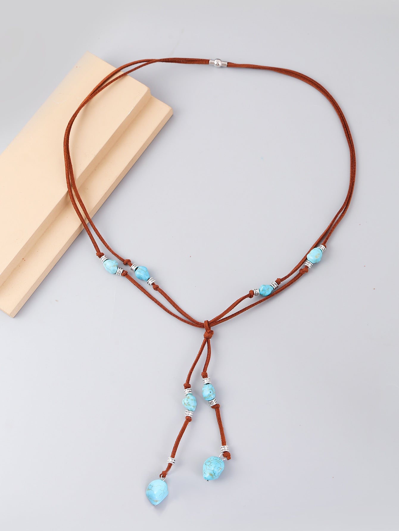 Ethnic Style Water Droplets Alloy Turquoise Plating Women's Pendant Necklace 1 Piece