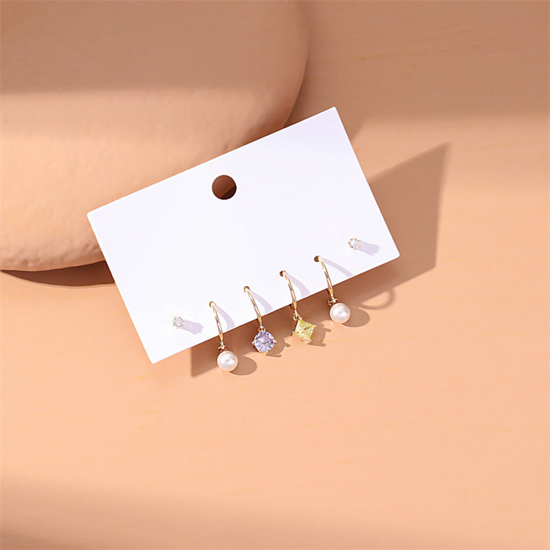 Fashion Geometric Alloy Plating Artificial Pearls Women's Earrings 1 Set