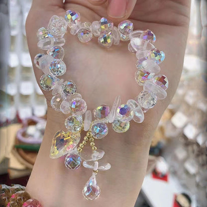 Sweet Heart Shape Artificial Crystal Alloy Wholesale Bracelets