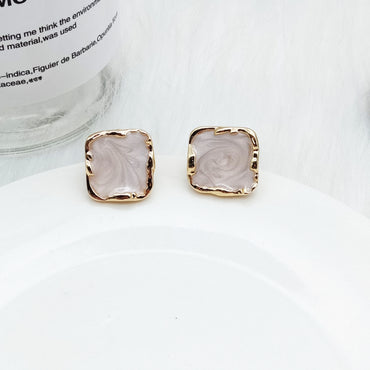 Vintage Style Geometric Alloy Enamel Ear Studs