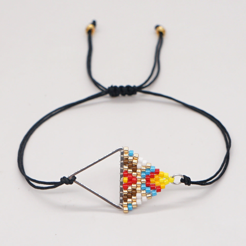 Ethnic Style Beads Hand-woven Triangle Geometry Bracelet