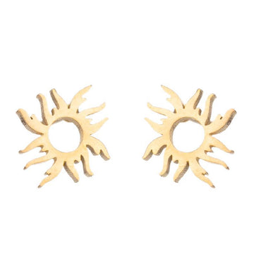 1 Pair Simple Style Sun Stainless Steel Plating Ear Studs