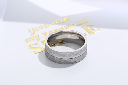 European And American Stainless Steel Frosted 7mm Ring Fashion Couple Ring Wholesale