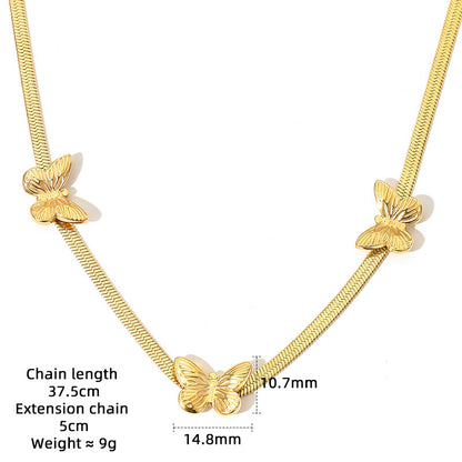 Fashion Butterfly Stainless Steel Women's Bracelets Earrings Necklace