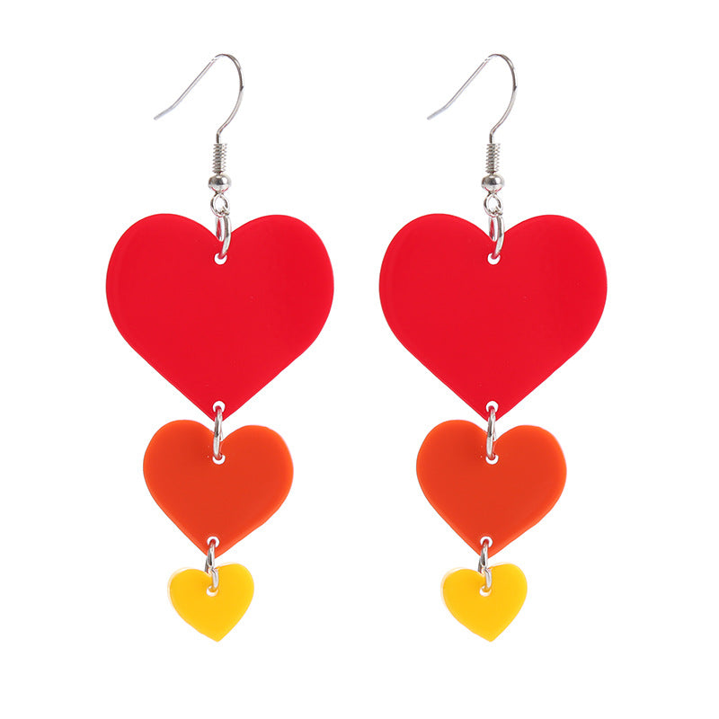 Fashion Letter Heart Shape Arylic Stoving Varnish Women's Drop Earrings 1 Pair