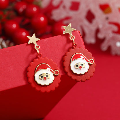 Fashion Christmas Tree Santa Claus Snowman Alloy Plating Women's Drop Earrings 1 Pair