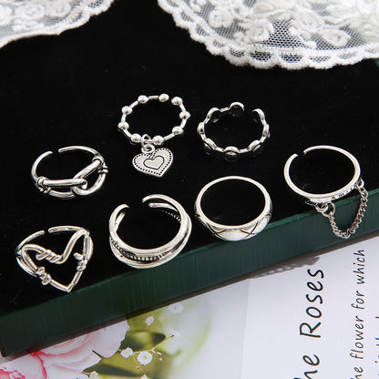 Retro Heart Shape Metal Plating Open Ring