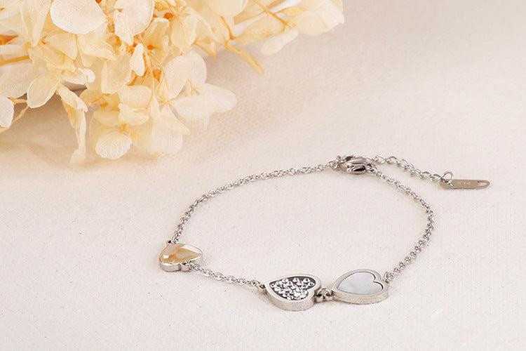 South Korea Stainless Steel Jewelry Wholesale Stainless Steel Diamond-studded Exquisite Bracelet