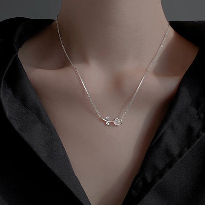 Sweet Tulip Sterling Silver Pendant Necklace