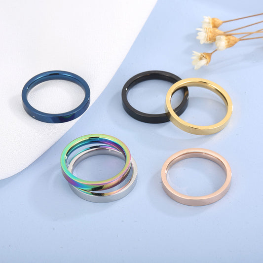 Fashion Round Stainless Steel Rings 1 Piece