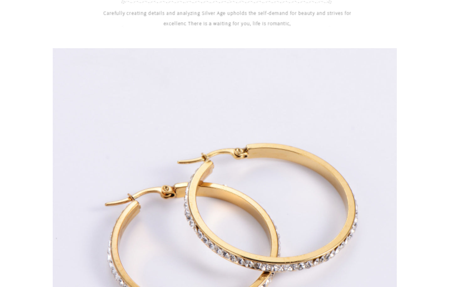 Heart Plating Stainless Steel Mud Drill 18K Gold Plated Earrings