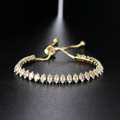 Simple Style Eye Copper Inlay Zircon Bracelets 1 Piece