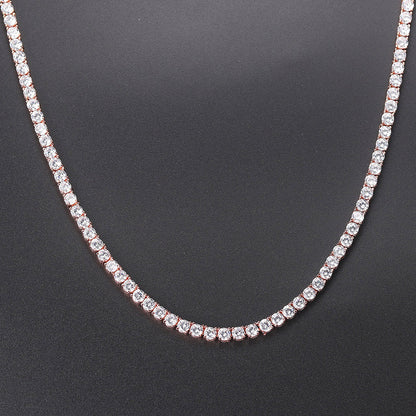 Fashion Round Copper Inlay Zircon Unisex Bracelets Necklace 1 Piece