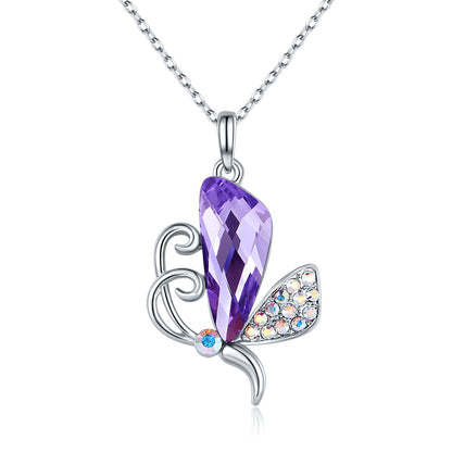 1 Piece Fashion Butterfly Alloy Plating Artificial Crystal Rhinestones Women's Pendant Necklace