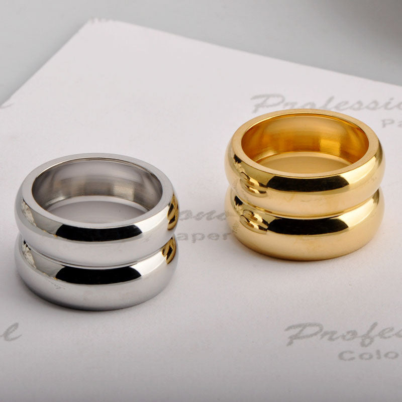 Wholesale Simple Style Solid Color Titanium Steel Rings
