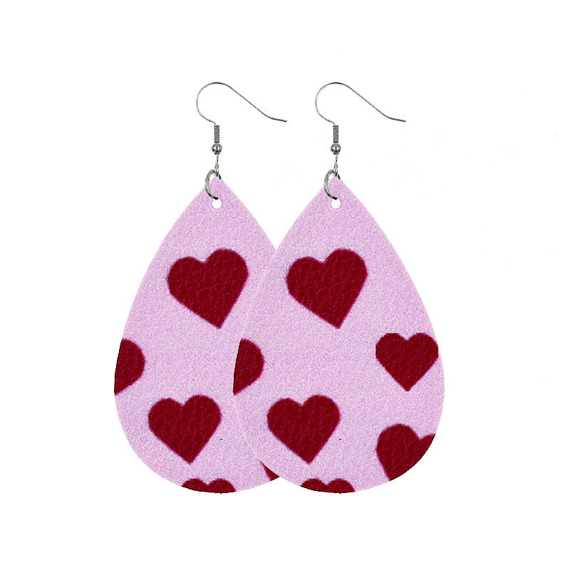 1 Pair Casual Elegant Heart Shape Pu Leather Drop Earrings