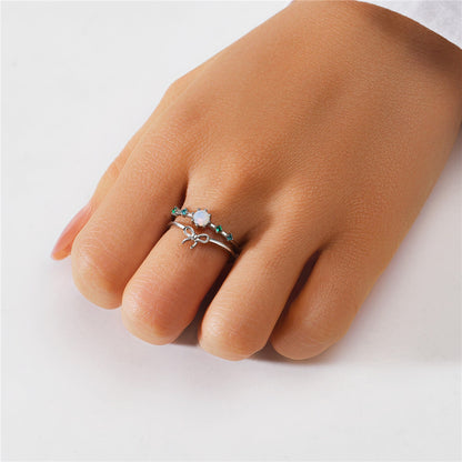 Sterling Silver Simple Style Geometric Plating Inlay Zircon Open Rings