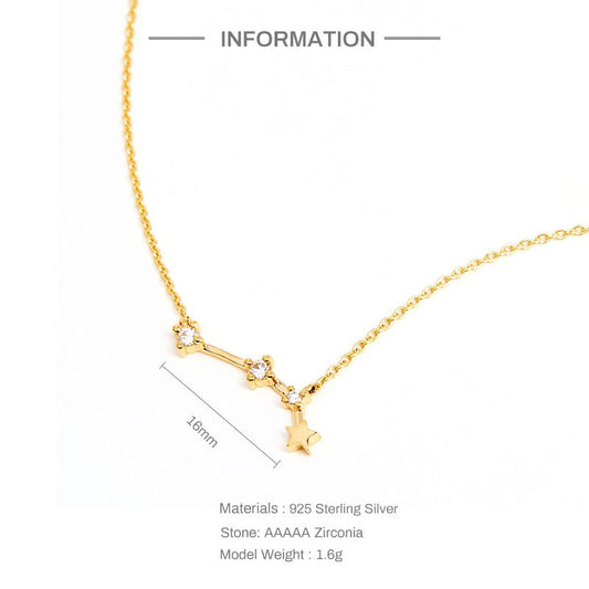 Fashion Constellation Silver Plating Inlay Zircon Necklace 1 Piece
