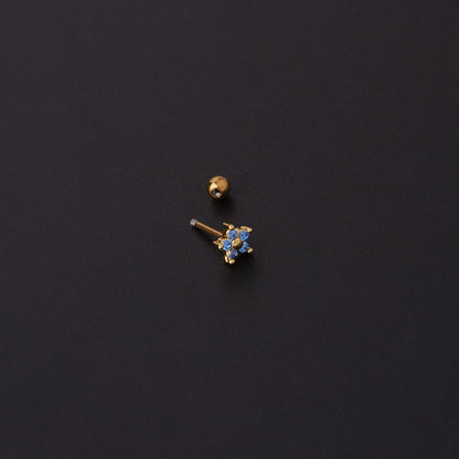 Simple Style Flower Stainless Steel Artificial Gemstones Earrings Ear Studs