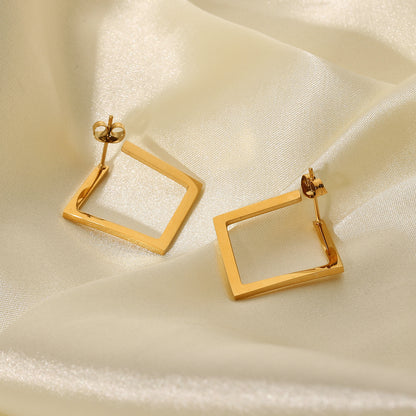 Geometric Plating Stainless Steel No Inlaid Gold Plated Earrings