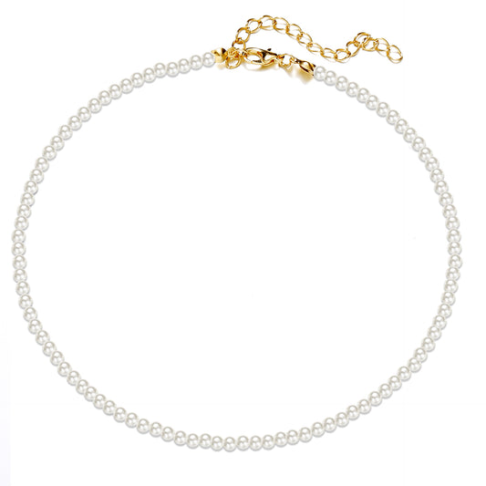 Retro Simple Pearl Chain Necklace