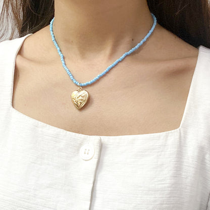 Wholesale Jewelry Color Beaded Heart-shaped Pendant Necklace Gooddiy