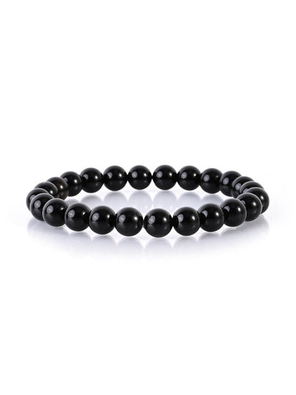 Casual Simple Style Round Natural Stone Lava Rock Bracelets In Bulk