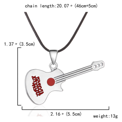 Casual Streetwear Guitar Stainless Steel Plating Pendant Necklace