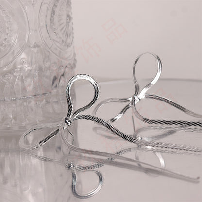 1 Pair Sweet Bow Knot Plating Stainless Steel Drop Earrings