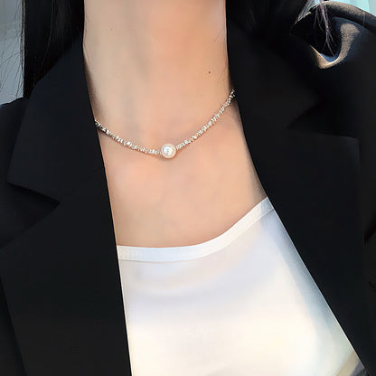 Simple Style Irregular Square Heart Shape Imitation Pearl Natural Stone Metal Inlay Rhinestones Women's Bracelets Necklace