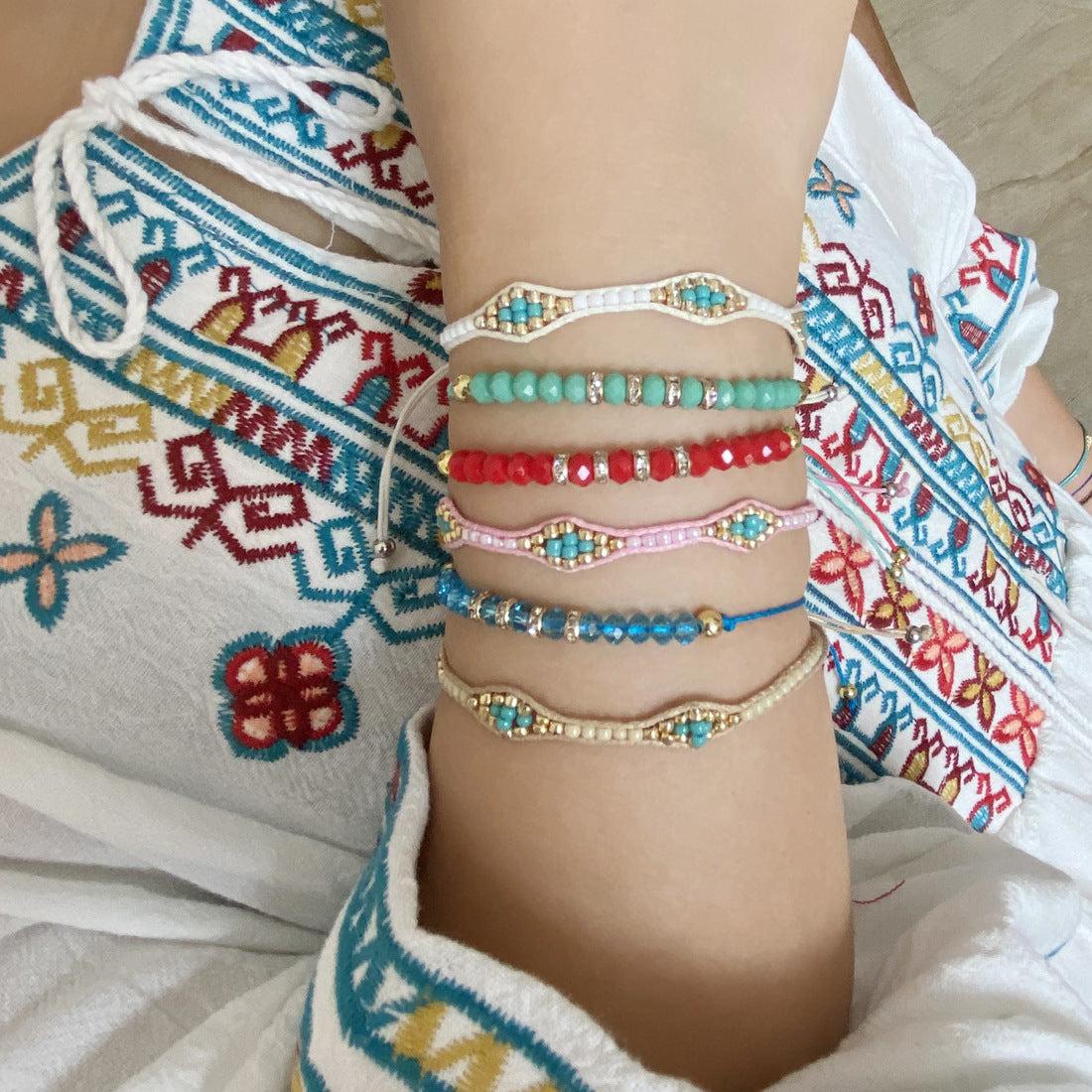 Wholesale Jewelry Color Crystal Beads Woven Bracelet Gooddiy