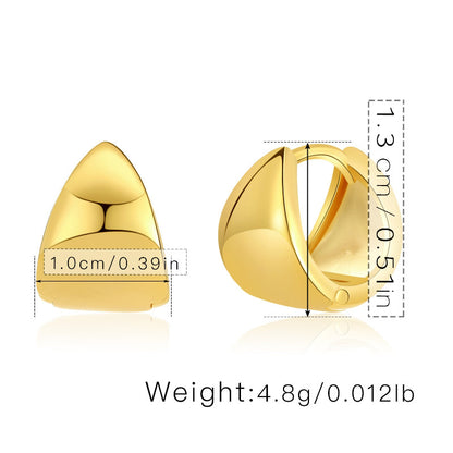 Factory Wholesale European And American Short Circle Earrings Female Copper Plating 18k Real Gold All-match Cold Earrings Factory Wholesale