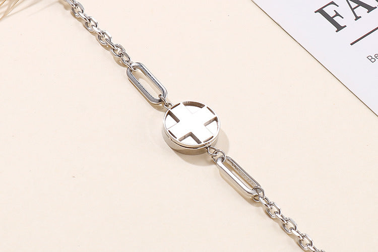 Fashion Stainless Steel Jewelry Splicing Chain Personality Cross Bracelet