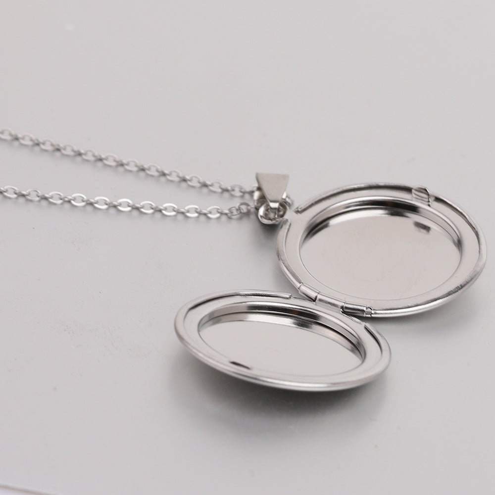 Simple Style Solid Color Titanium Steel Polishing Pendant Necklace