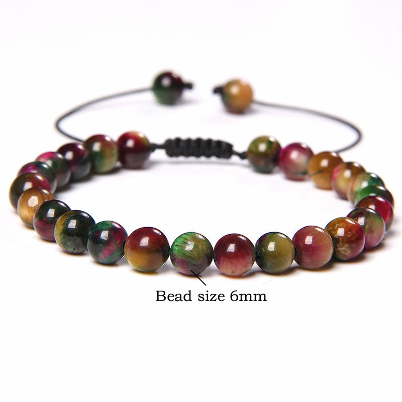 1 Piece Fashion Gradient Color Tiger Eye Beaded Bracelets