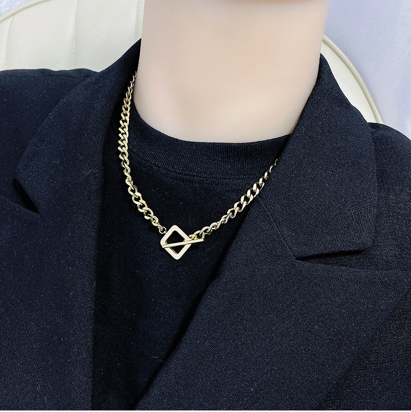 Fashion Simple Titanium Steel Necklace Plated 18k Gold Clavicle Chain