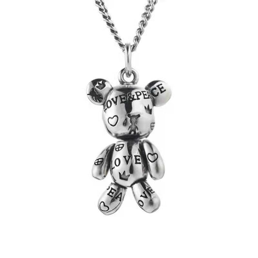 Streetwear Animal Bear Alloy Titanium Steel Wholesale Pendant Necklace