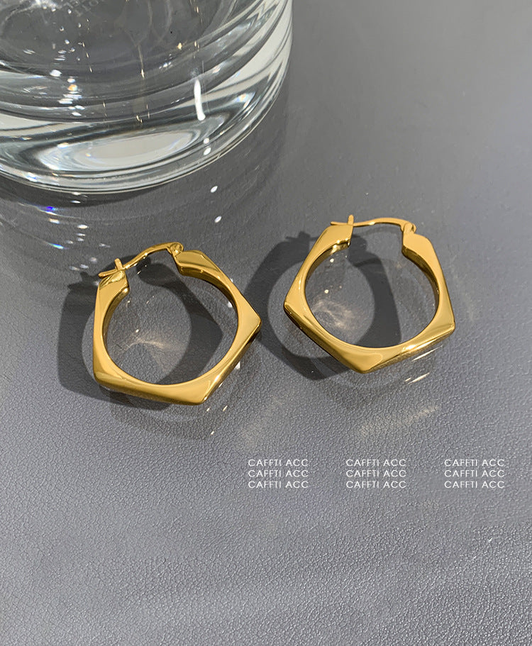 1 Pair Fashion Rhombus Metal Plating Women's Earrings