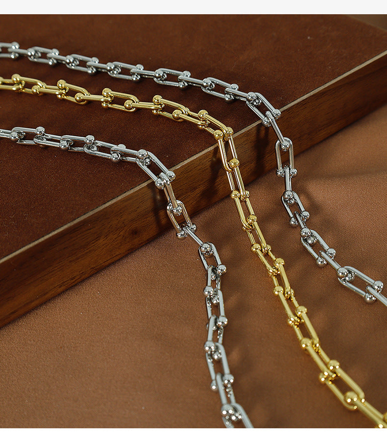 Titanium Steel IG Style Simple Style Geometric Plating Bracelets Necklace