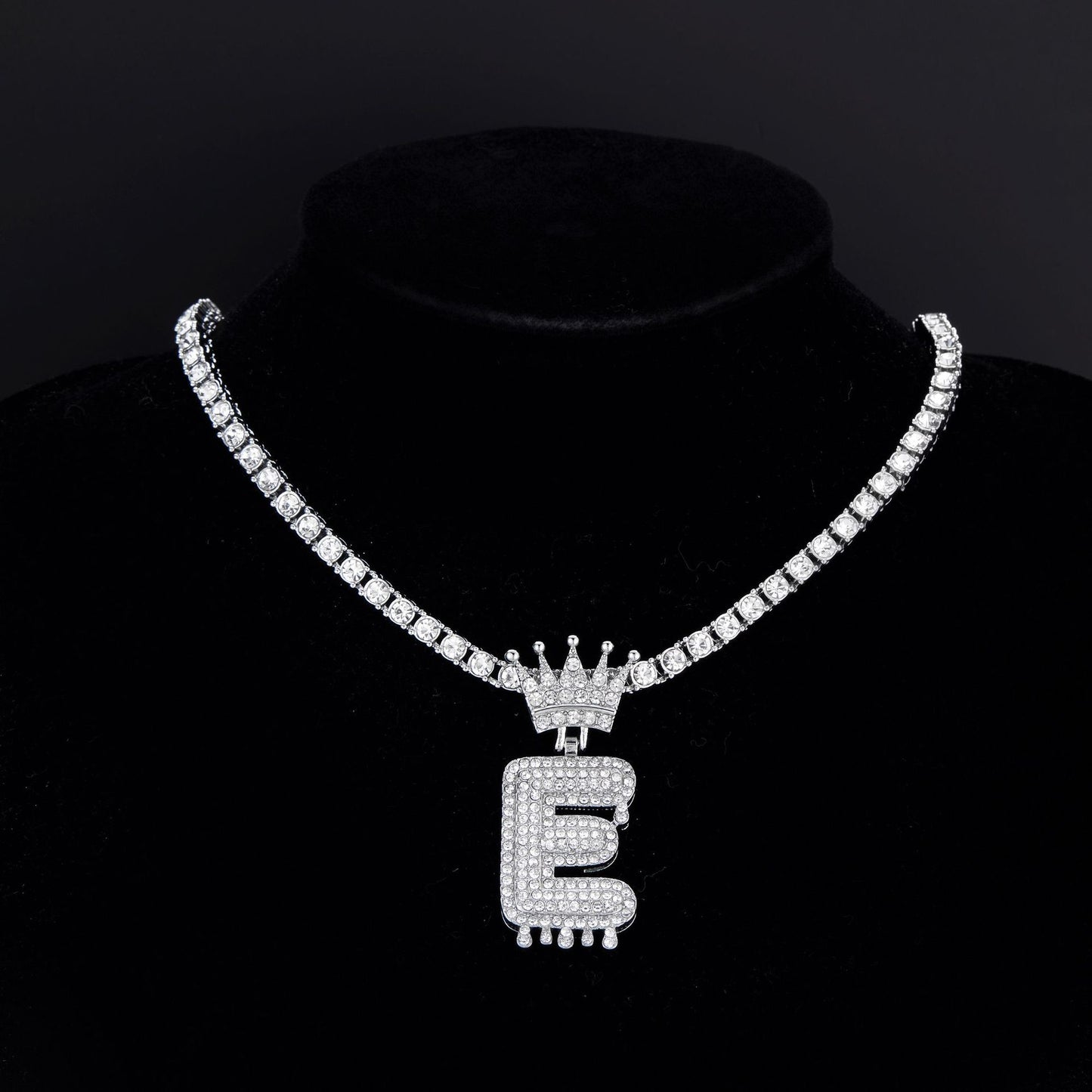 Hip-hop Letter Alloy Inlay Rhinestones Men's Charms Necklace